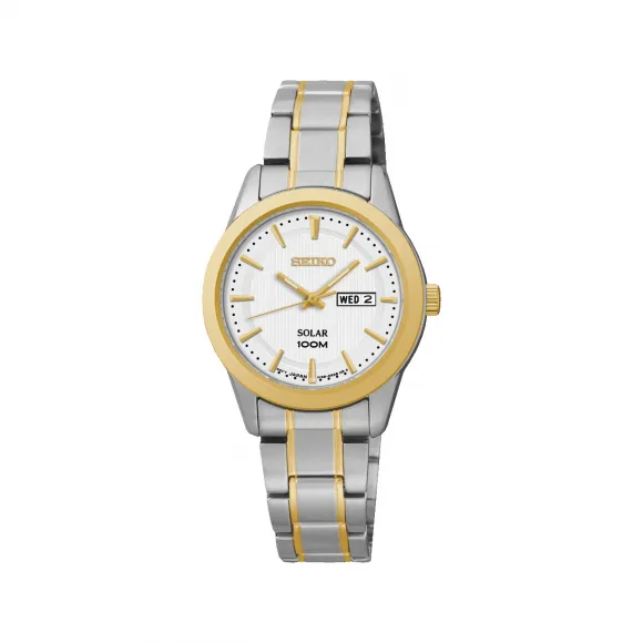 精工/Seiko discovermore系列 28.5MM 不锈钢 太阳能 女表 SUT162