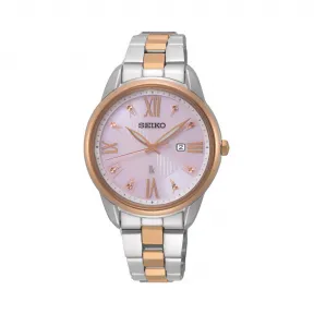 精工/Seiko 不锈钢镀玫瑰金色 太阳能机芯 女表 SUT362J1