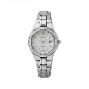 精工/Seiko discovermore系列 27.6MM 不锈钢 太阳能 女表 SUT425