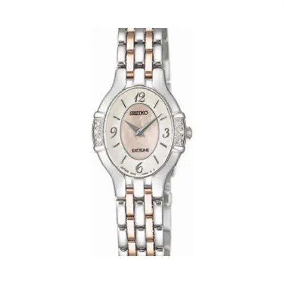 精工/Seiko Aglare Luxuries系列 不锈钢镶钻 石英机芯 女表 SWDB056J