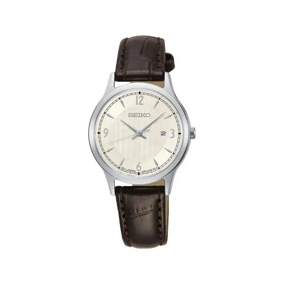 精工/Seiko discovermore系列 28.7MM 不锈钢 石英机芯 女表 SXDG95