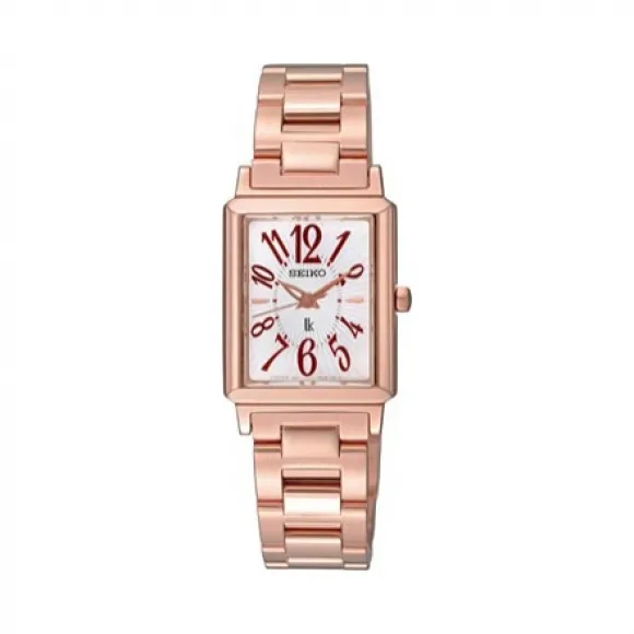 精工/Seiko Lukia系列 不锈钢电镀玫瑰金 石英机芯 女表 SXGP04J1