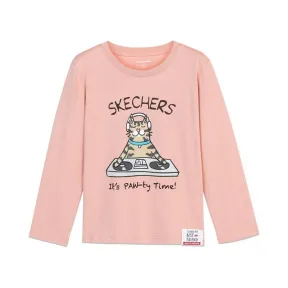 斯凯奇/Skechers 暖粉色 KNITLONGSLEEVETEE 女童长袖衫 L320G138-007E