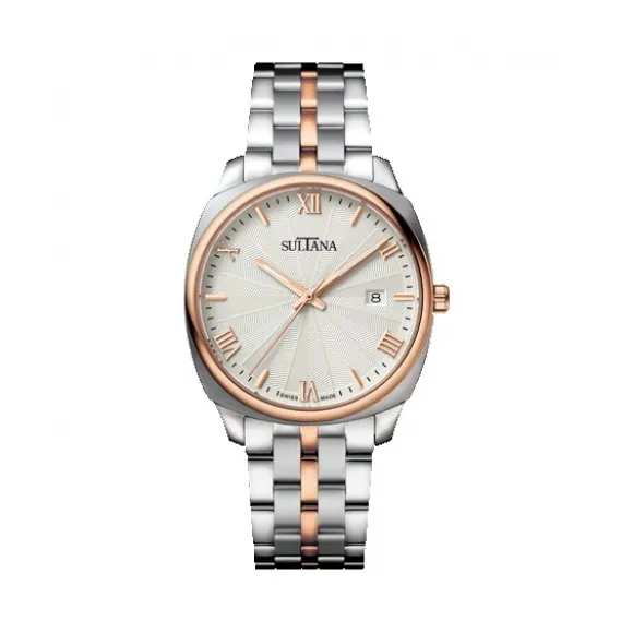 时添雅/Sultana 39mm x 46mm 不锈钢镀玫瑰金双色 自动机械机芯 男表 393102
