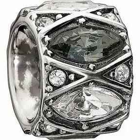 施华洛世奇/Swarovski 串珠 Black and White Marquise Bead 1125448