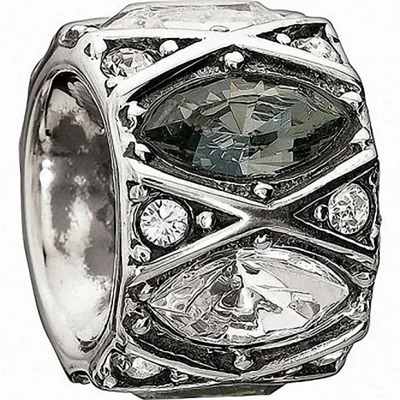 施华洛世奇/Swarovski 串珠 Black and White Marquise Bead 1125448