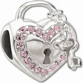 施华洛世奇/Swarovski 串珠 Pink Love Lock Bead 1151095