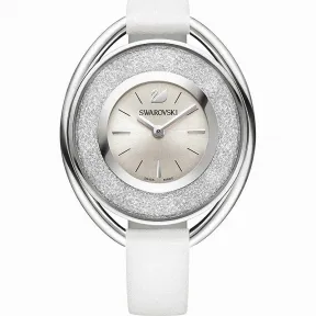 施华洛世奇/Swarovski 手表 Crystalline Oval 腕表, 真皮表带, 白色, 银色 5158548