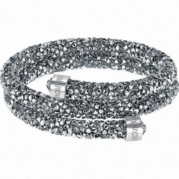 施华洛世奇/Swarovski 手镯 Crystaldust 双圈手镯, 灰色, 不锈钢 5237762