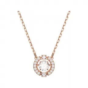施华洛世奇/Swarovski Swarovski Sparkling Dance 项链  圆形切割  白色  镀玫瑰金色调 5272364