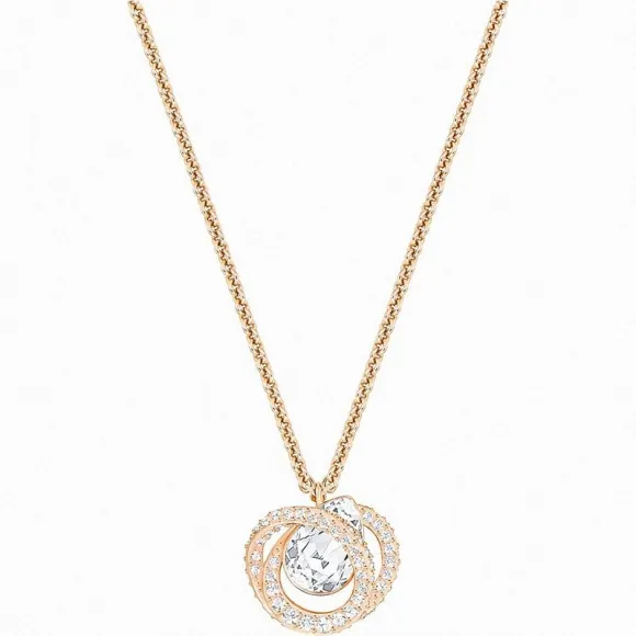 施华洛世奇/Swarovski 项链 Generation 链坠, 中码, 白色, 镀玫瑰金色 5289029