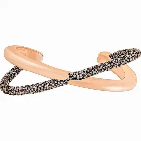 施华洛世奇/Swarovski 手镯 Crystaldust Cross 阔手镯, 彩色设计, 镀玫瑰金色 5291198