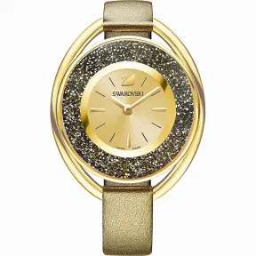 施华洛世奇/Swarovski 手表 Crystalline Oval 腕表, 真皮表带, 古铜色, 金色 5296314