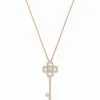 施华洛世奇/Swarovski 项链 Deary Key 链坠, 小码, 白色, 镀玫瑰金色 5345157