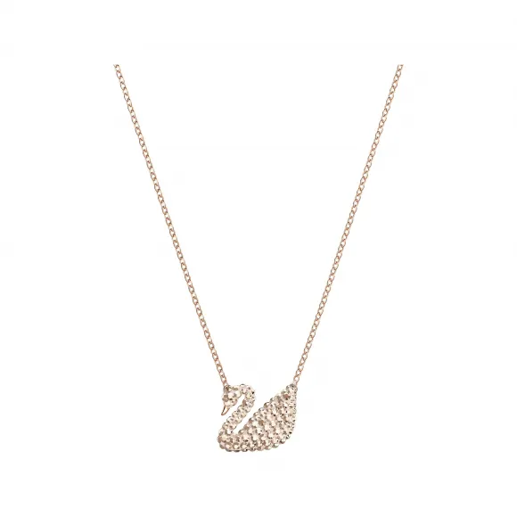 施华洛世奇/Swarovski Iconic Swan 链坠, 白色, 镀玫瑰金色调 5368988