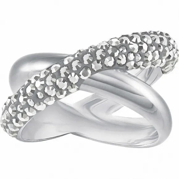 施华洛世奇/Swarovski 戒指 Crystaldust Cross 戒指, 灰色, 镀钯色 5372893