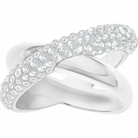 施华洛世奇/Swarovski 戒指 Crystaldust Cross 戒指, 白色, 镀钯色 5372894