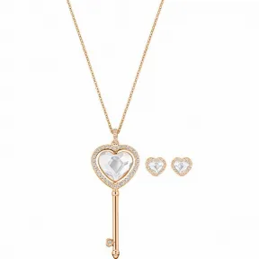 施华洛世奇/Swarovski 套装 Engaged Heart 套装, 白色, 镀玫瑰金色 5385650