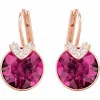 施华洛世奇/Swarovski 耳饰 Bella V 穿孔耳环, 紫红色, 镀玫瑰金色 5389357