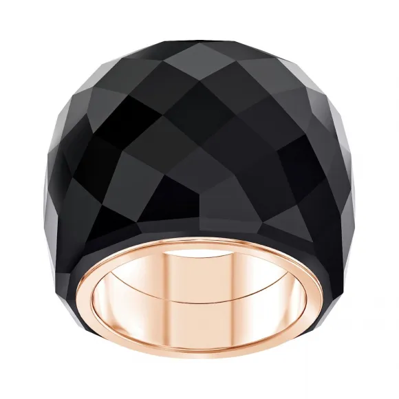 施华洛世奇/Swarovski Nirvana 戒指, 黑色, 玫瑰金色调 PVD 5410336