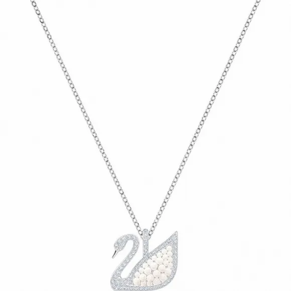 施华洛世奇/Swarovski Iconic Swan 链坠, 白色, 镀铑 5411791