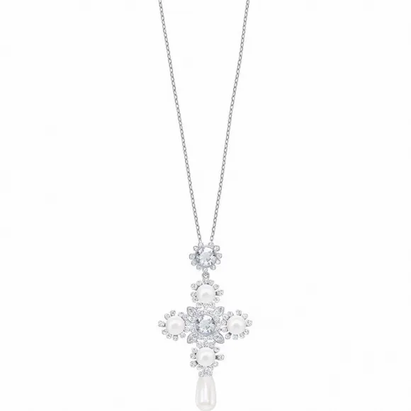 施华洛世奇/Swarovski 项链 Magda 链坠, 白色, 镀白金色 5412413