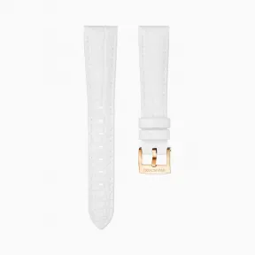 施华洛世奇/Swarovski 17mm 表带 皮革饰以缝线 白色 镀玫瑰金色 5419167
