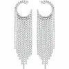 施华洛世奇/Swarovski 耳饰 Fit 穿孔耳环, 白色, 镀白金色 5421821