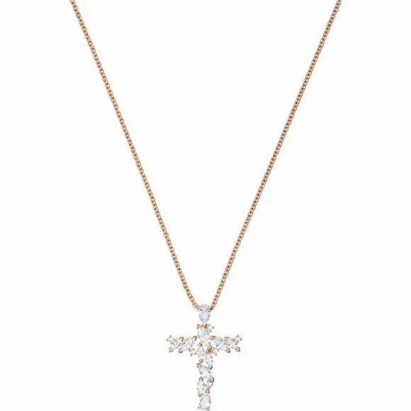 施华洛世奇/Swarovski 项链 Magda 链坠, 白色, 镀玫瑰金色 5431541