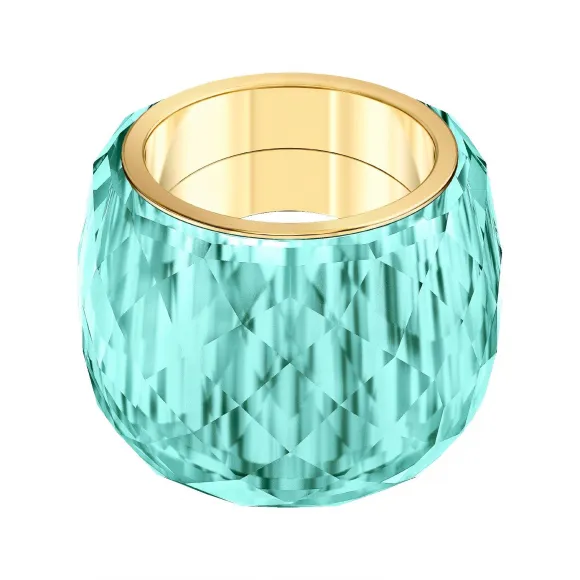 施华洛世奇/Swarovski Nirvana 戒指, 海蓝色, 金色调 PVD 5432206