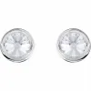 施华洛世奇/Swarovski Round 袖扣, 白色, 不锈钢 5440319