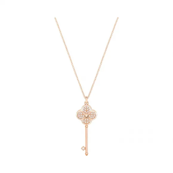 施华洛世奇/Swarovski Hall Key 链坠, 白色, 镀玫瑰金色调 5444321