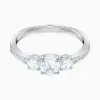 施华洛世奇/Swarovski Attract Trilogy Round 戒指, 白色, 镀铑 5448843