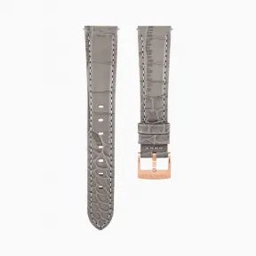 施华洛世奇/Swarovski 17mm 表带 皮革饰以缝线 灰褐色 镀玫瑰金色 5455156