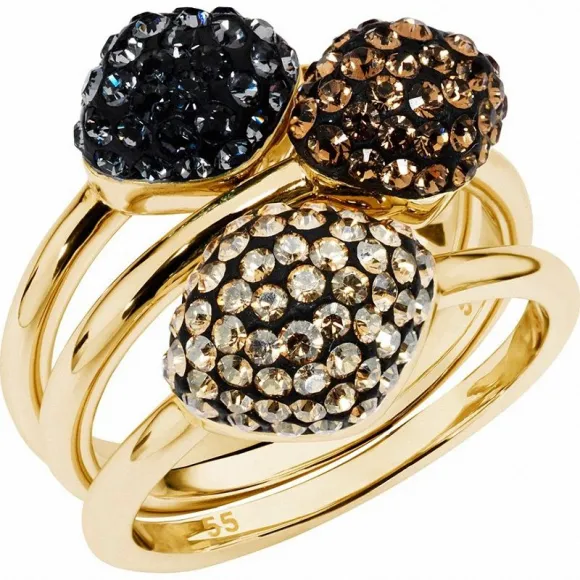 施华洛世奇/Swarovski 戒指 Moselle 可叠戴戒指, 咖啡色, 镀金色 5455856