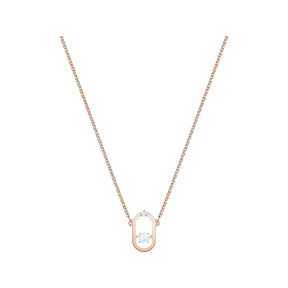 施华洛世奇/Swarovski  Swarovski Sparkling Dance Oval 项链  圆形切割  白色  镀玫瑰金色调 5468084