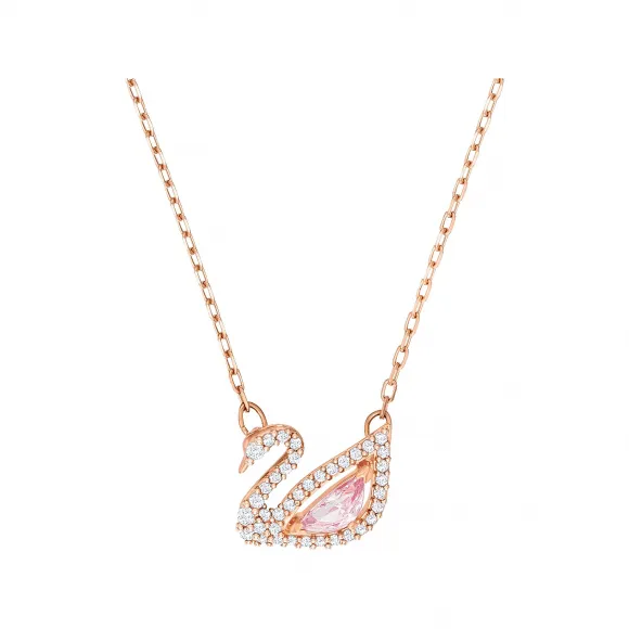 施华洛世奇/Swarovski Dazzling Swan 项链  天鹅  粉红色  镀玫瑰金色调 5469989