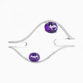 施华洛世奇/Swarovski 弧形袖口 Violac处理的施华洛世奇纯正黄玉& Swarovski人造钻石 18K白金 5481752