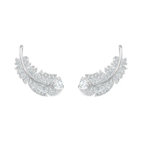 施华洛世奇/Swarovski Nice 耳钉, 白色, 镀铑 5482912