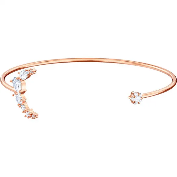 施华洛世奇/Swarovski Penélope Cruz Moonsun 阔手镯, 白色, 镀玫瑰金色调 5486353