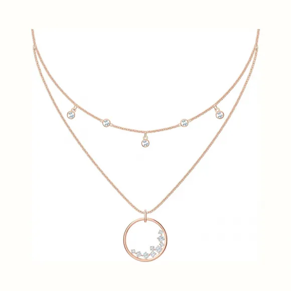 施华洛世奇/Swarovski North 项链, 白色, 镀玫瑰金色调 5493390