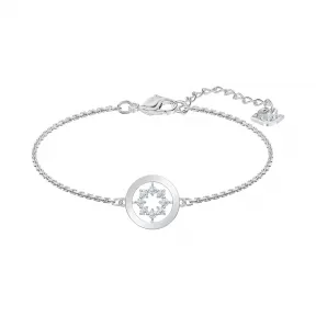 施华洛世奇/Swarovski Further Circle 手链, 白色, 镀铑 5499003