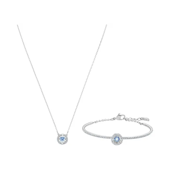 施华洛世奇/Swarovski Sparkling Dance 套装, 蓝色, 镀铑 5506386