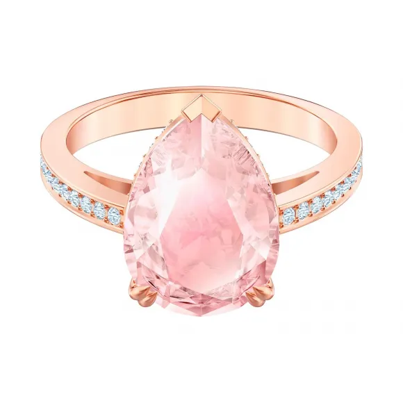 施华洛世奇/Swarovski Vintage 鸡尾酒戒指, 粉红色, 镀玫瑰金色调 5509670