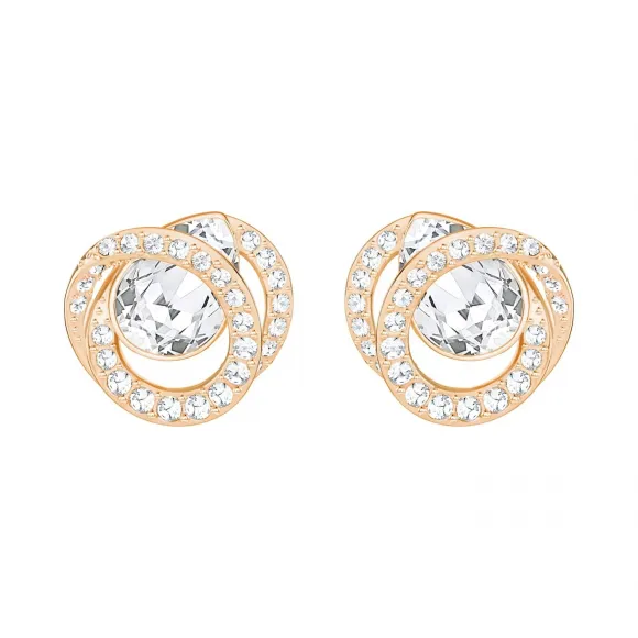 施华洛世奇/Swarovski Generation 耳钉, 白色, 镀玫瑰金色调 5511012