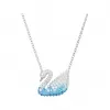 施华洛世奇/Swarovski Swarovski Iconic Swan 链坠  天鹅  小码  蓝色  镀铑 5512095