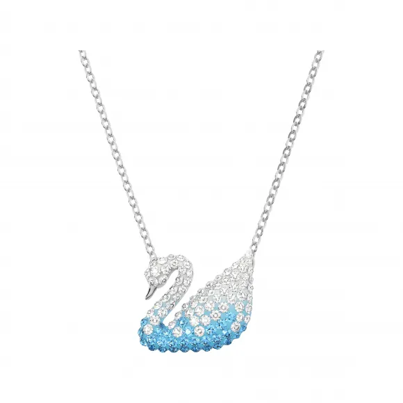 施华洛世奇/Swarovski Swarovski Iconic Swan 链坠  天鹅  小码  蓝色  镀铑 5512095