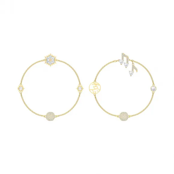 施华洛世奇/Swarovski Remix Collection Strand 套装, 白色, 镀金色调 5512435