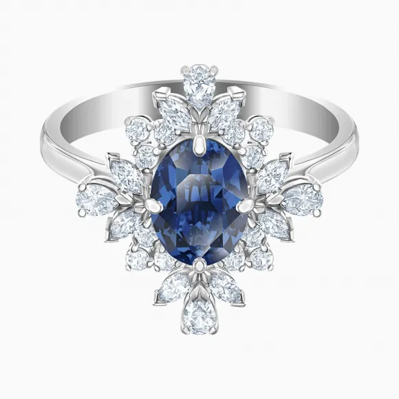 施华洛世奇/Swarovski Palace 戒指图案, 蓝色, 镀铑 5513216