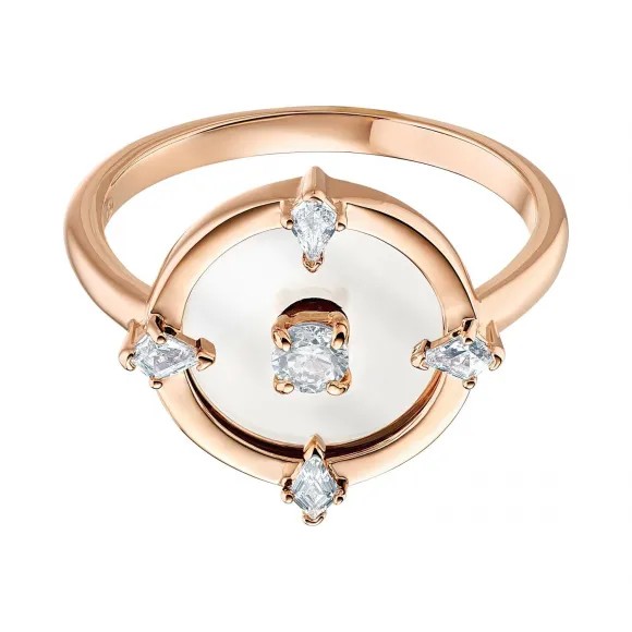 施华洛世奇/Swarovski North 戒指图案, 白色, 镀玫瑰金色调 5515023